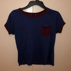 Women’s Blue and Maroon Top  (X-small)